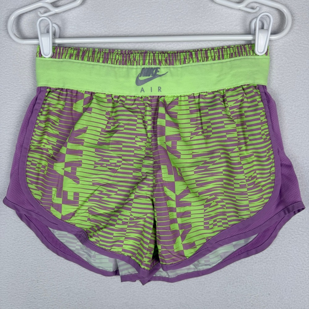 Nike Air Tempo Dri-FIT Running Shorts Womens S 80s Neon Abstract CZ9400-345